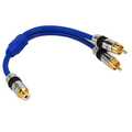 InLine Tulp Y-kabel,  Premium, vergulde contacten, 1x Tulp contraplug naar 2x Tulpplug, 0.25m