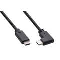 InLine® USB 3.2 Gen.2 cable, USB-C male/male angled, black, 1.5m