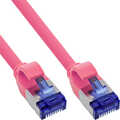 Patch cable slim, Cat.6A, S/FTP, TPE (LSZH) flexible, PoE, Magenta, 10m