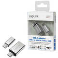 USB-C adapter set, C/M to USB-A/F + C/M to Micro-USB/F, silver