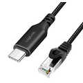 USB 3.2 Type-C Ethernet cable, C/M to RJ45/M, 1 Gbps, active, black/grey, 1 m