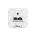 CAT 5e wall outlet, shielded, 2x RJ45 8P8C, LSA, pure white, surface mount, set=5 pcs.