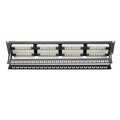 CAT 6 patch panel, unshielded, 48-port RJ45, 8P8C, LSA, 2U, rack mount, bl, 482x44x109 mm