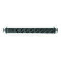 DIGITUS aluminum outlet strip with fuse, 8 safety outlets, 2 m supply IEC C14