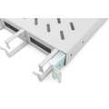 1U fixed shelf for 600 mm depth cabinets incl. cable management, grey