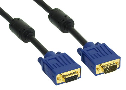 Naar omschrijving van 17703S - InLine S-VGA kabel,  Premium, zwart 15HD M/V, 0.3m