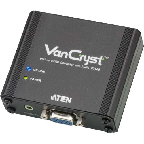 Naar omschrijving van 17890C - VGA to HDMI Converter, Aten VC180, up to 1080p, with Audio