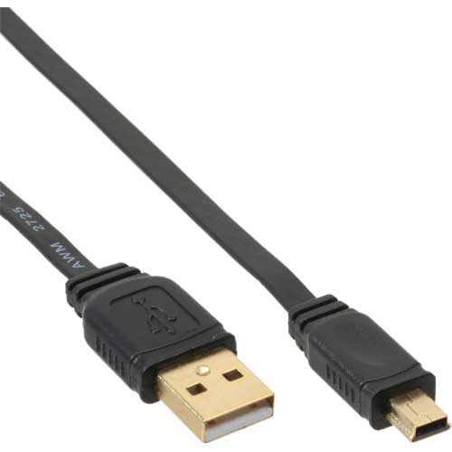 Naar omschrijving van 31810F - InLine  Mini-USB 2.0 Flatkabel, USB A Male naar Mini Male, 1m