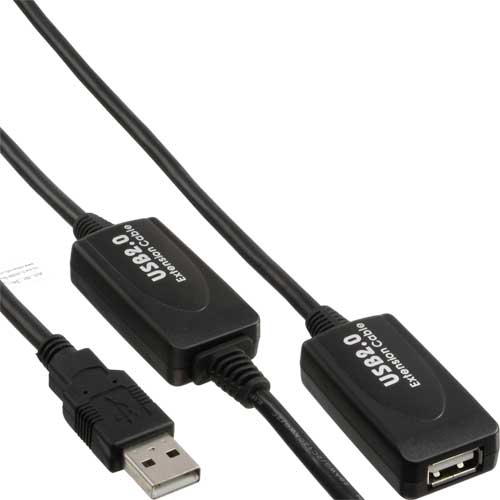 Naar omschrijving van 34613I - USB 2.0 actieve verlengkabel, InLine, USB A M/V, 20m