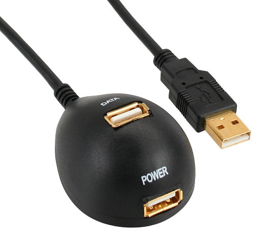 Naar omschrijving van 34652 - InLine USB 2.0 kabel met standaard,  zwart, AM/AF, 2m