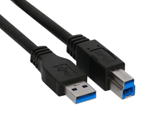 Naar omschrijving van 35315 - InLine USB 3.0 kabel,  AM/BM, zwart, 1.5m