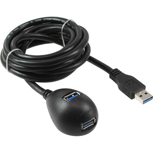 Naar omschrijving van 35653 - InLine USB 3.2 Cable Type A male to A female + Power with Stand black 3m