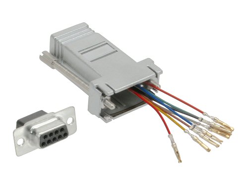 Naar omschrijving van 68889L - InLine Adapter,  9-pins D-Sub V naar RJ45 V, metaal gecoat