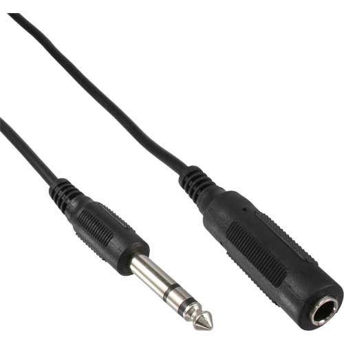 Naar omschrijving van 99935A - InLine Jack verlengkabel, 6.3mm jack stekker/socket 5m, Stereo