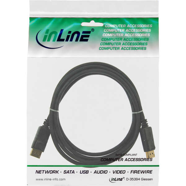 Naar omschrijving van 15355 - DisplayPort 1.4 cable, black, gold-plated contacts, 0.5m