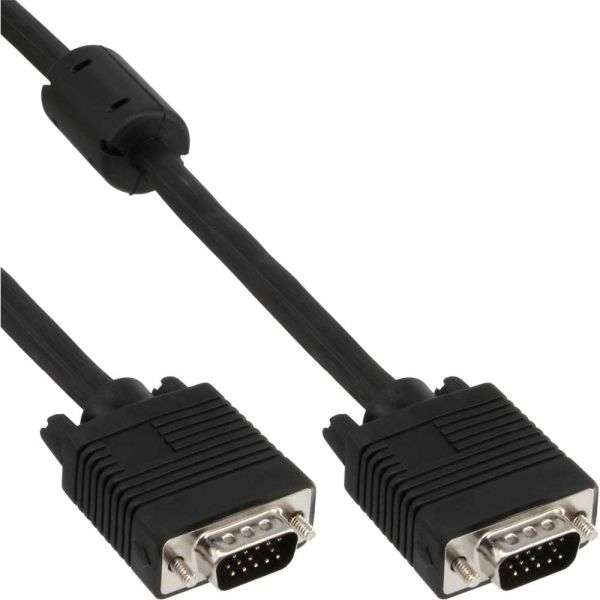 Naar omschrijving van 17803B - InLine S-VGA kabel,  zwart, 15HD M/M, 0.3m