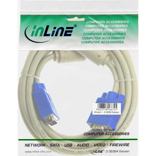 Naar omschrijving van 17718 - InLine S-VGA kabel,  grijs, 15HD M/M, 5m