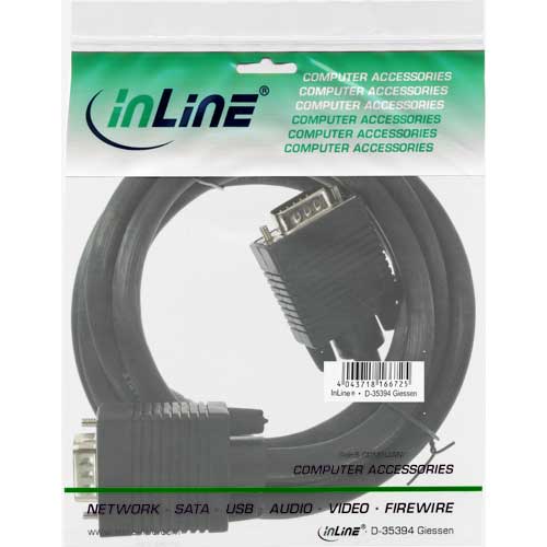 Naar omschrijving van 17718B - InLine  S-VGA Kabel, 15HD M/M, zwart, 5m