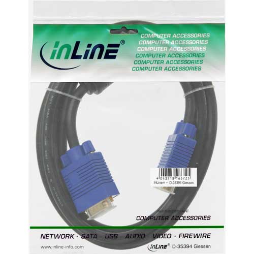 Naar omschrijving van 17702S - InLine S-VGA kabel,  Premium, zwart, 15HD M/M, 1m