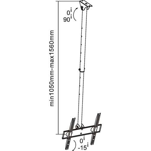 Naar omschrijving van 23149A - InLine  Plafondmontage, voor LED/LCD/Plasma, 58-107cm (23-42Inch), tot 50kg