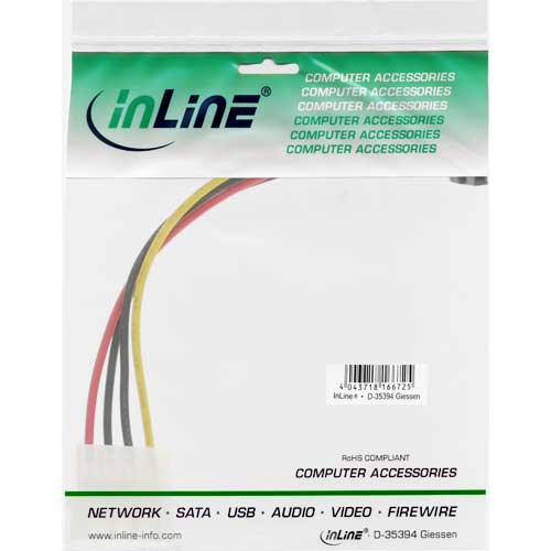 Naar omschrijving van 29670X - InLine SATA voedingsadapterkabel,  1x 13.34cm (5.25Inch) V naar 15-pins SATA M, haaks boven