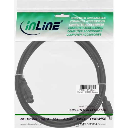 Naar omschrijving van 34905 - InLine FireWire 1394b,  9-pins M naar 4-pins M, 5m