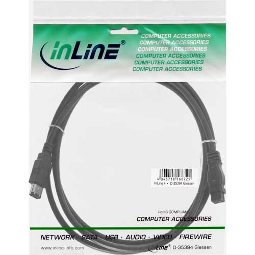 Naar omschrijving van 36902 - InLine IEEE 1394 kabel,  6-pins M/9-pins M, 2m