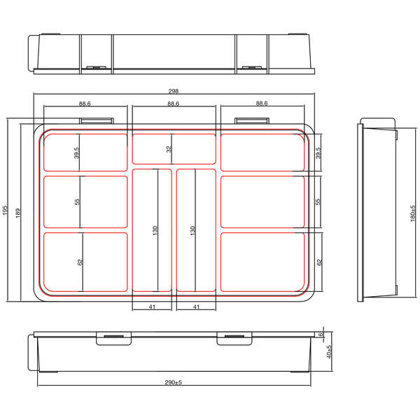 Naar omschrijving van 43009I - InLine® Small Components Box, 9 compartments, 290x185x45mm, orange