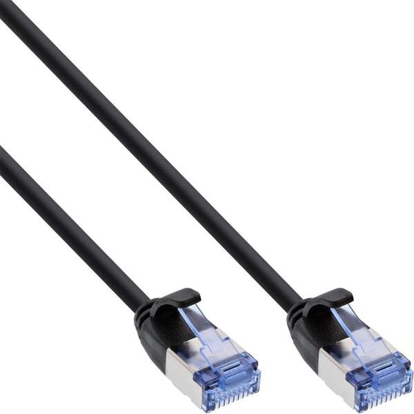 Naar omschrijving van 71914S - InLine Slim round Patch Cable U/FTP Cat.6A black 1,5m