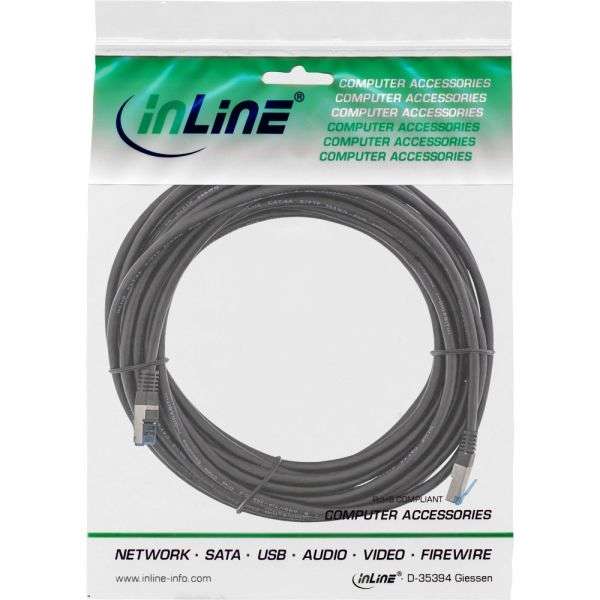 Naar omschrijving van 73814S - InLine Patch cable, Cat.6A, S/FTP, PUR industrial, black, 1,5m