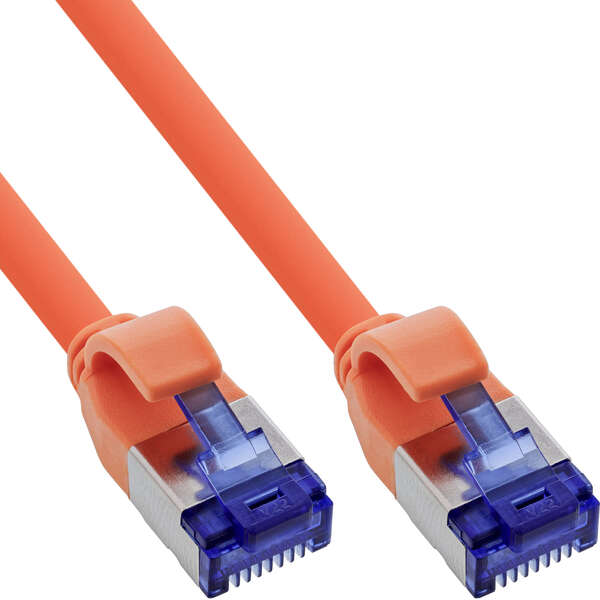 Naar omschrijving van 74900O - Patch cable slim, Cat.6A, S/FTP, TPE (LSZH) flexible, PoE, orange, 10m