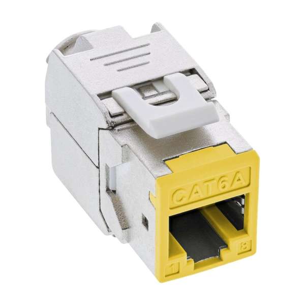 Naar omschrijving van 76207Y - 8 stuks Pack InLine Keystone RJ45 jack, shielded, Cat.6A, yellow