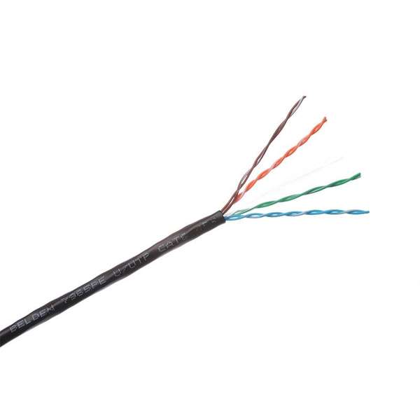 Naar omschrijving van BEL-7965EPE-500 - Belden U/UTP OUTDOOR Cat 6 PE Zwart, 7965EPE  Haspel 500 Meter