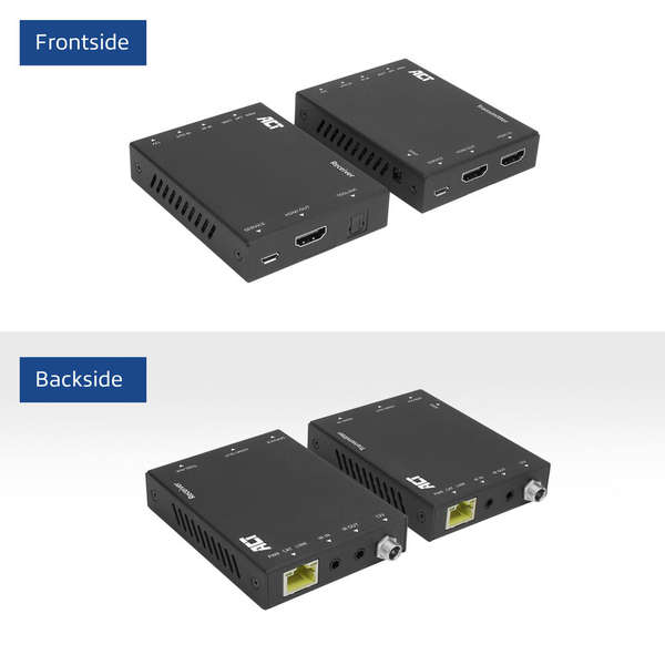 Naar omschrijving van AC7811 - ACT 4K HDMI 2.0 extender set over CAT6 UTP met IR ondersteuning, 60 meter