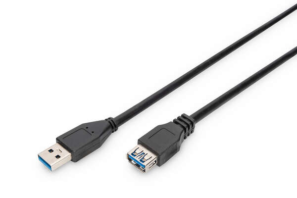 Naar omschrijving van AK-300203-018-S - USB 3.0 verlengkabel, type A St/Bu, 1,8 m, USB 3.0, zwart