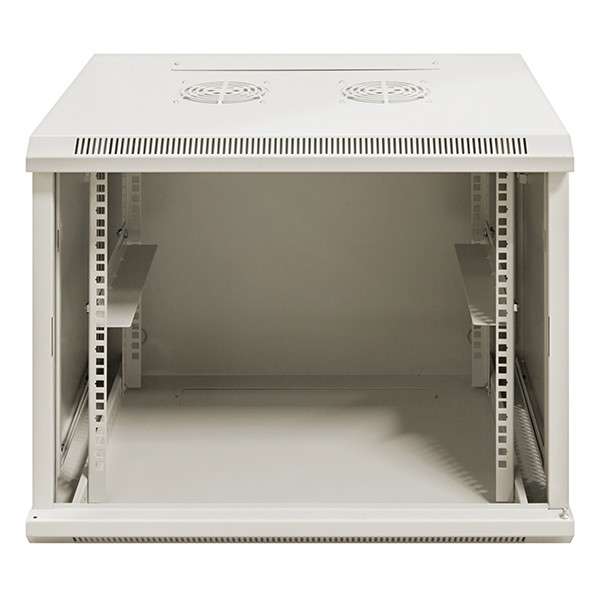 Naar omschrijving van AST19-6412W - 12HE 19Inch Wandkast, glazen voordeur, (BxDxH) 600x450x635mm, Licht Grijs