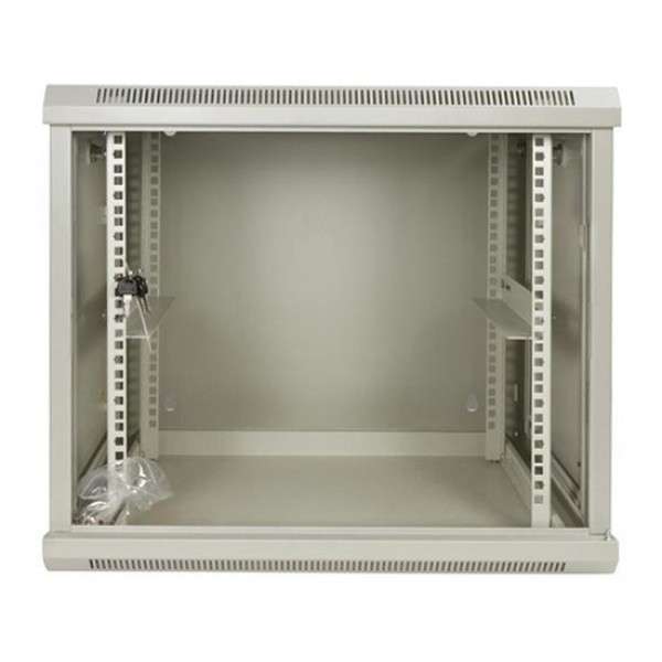 Naar omschrijving van AST19-6612W-DOUBLE - 12HE 19Inch Wandkast, (kantelbaar) voordeur, (BxDxH) 600x600x635mm, Licht Grijs