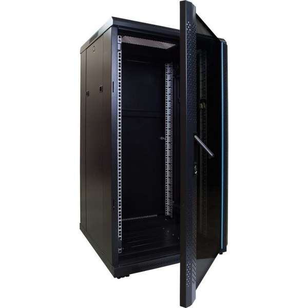 Naar omschrijving van AST19-6622 - 22U serverkast met glazen deur 600x600x1200mm (BxDxH)