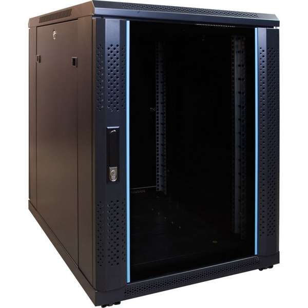 Naar omschrijving van AST19-6615-MINI - 15U mini serverkast met glazen deur 600x600x860mm (BxDxH)