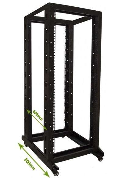 Naar omschrijving van AST19-RR6832 - 32U relay rack op wielen 600x800x1600mm (BxDxH)