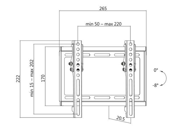 Naar omschrijving van BP0035 - TV Wall mount, 23