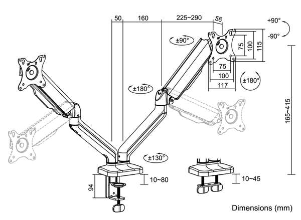 Naar omschrijving van BP0177 - Dual Monitor mount, 17