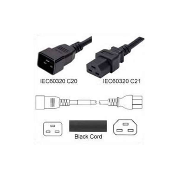 Naar omschrijving van HP-C21-C20-5M - Voedingskabel IEC60320 C21 Female - C20 Male 5m