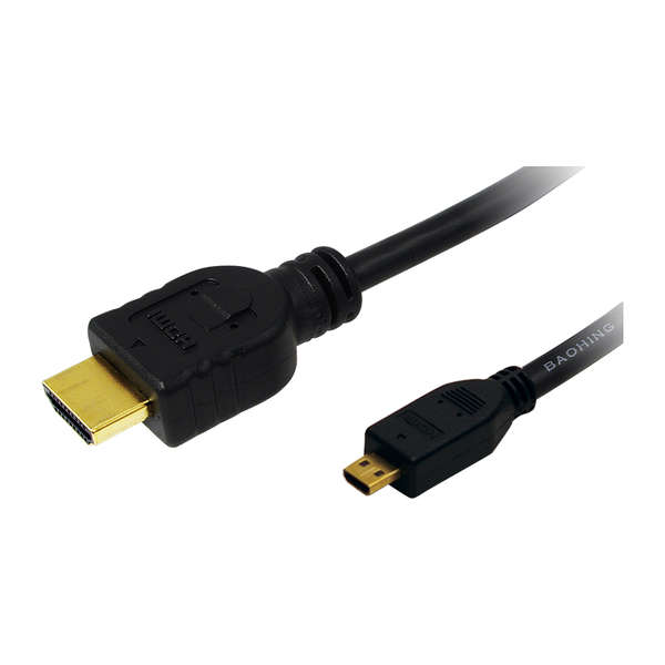 Naar omschrijving van CH0031 - HDMI cable, Micro-D/M to A/M, 4K/30 Hz, black, 1,5 m