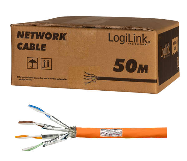 Naar omschrijving van CPV0059 - Cat.7 1000MHz Installation Cable 23 AWG S/FTP  50m, orange