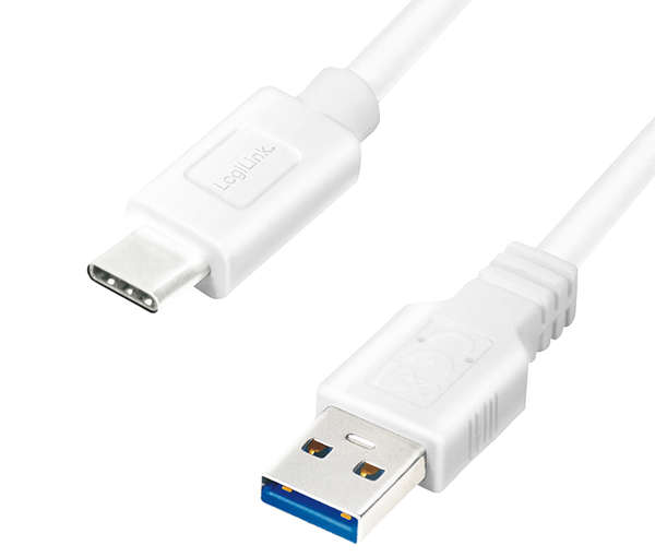 Naar omschrijving van CU0174 - USB 3.2 Gen1 Type-C cable, C/M to USB-A/M, white, 1 m