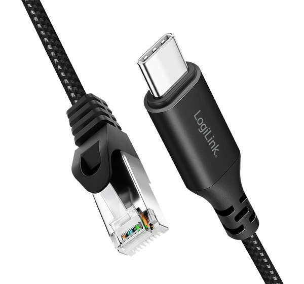 Naar omschrijving van CU0410 - USB 3.2 Type-C Ethernet cable, C/M to RJ45/M, 1 Gbps, active, black/grey, 1 m