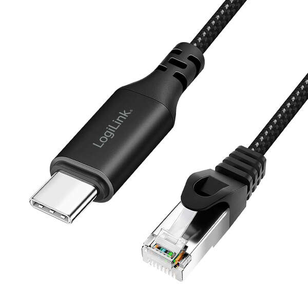 Naar omschrijving van CU0412 - USB 3.2 Type-C Ethernet cable, C/M to RJ45/M, 1 Gbps, active, black/grey, 2 m