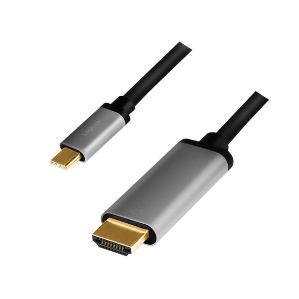 Naar omschrijving van CUA0101 - USB 3.2 Gen1 Type-C cable, C/M to HDMI/M, 4K, alu, black/grey, 1.8 m