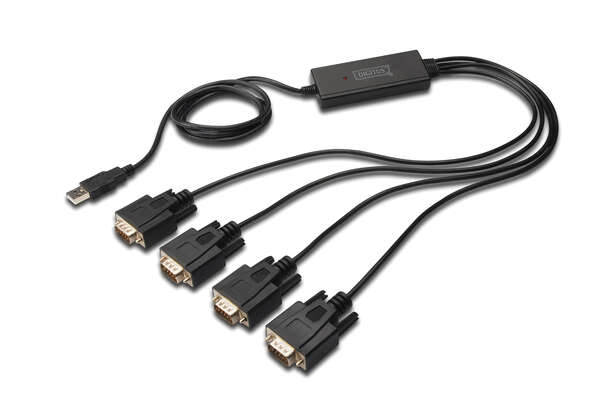 Naar omschrijving van DA-70159 - USB to Serial Adapter, RS232 4 x RS232, cable type, Chipset: FT4232H, 1.5m